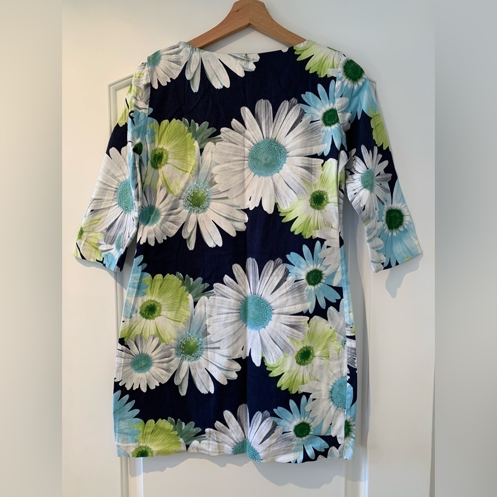 Rinascimento Dress Sz Small Floral Flowers Blue Green Italy 3/4 Sleeves bold - Picture 14 of 16